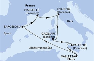 MSC Splendida - Itálie, Malta, Španělsko, Francie (Livorno)