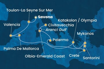 Costa Pacifica - Itálie, Francie, Španělsko, Řecko (ze Savony)