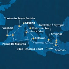 Costa Pacifica - Itálie, Francie, Španělsko, Řecko (ze Savony)