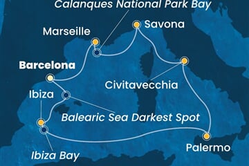 Costa Smeralda - Španělsko, Itálie, Francie (z Barcelony)
