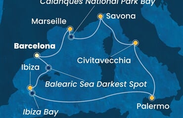 Costa Smeralda - Španělsko, Itálie, Francie (z Barcelony)