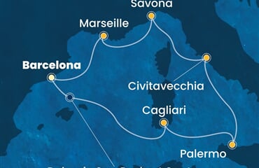 Costa Smeralda - Španělsko, Itálie, Francie (z Barcelony)