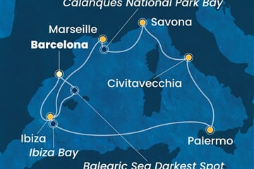 Costa Smeralda - Španělsko, Itálie, Francie (z Barcelony)