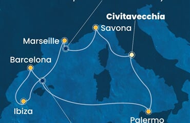 Costa Smeralda - Itálie, Francie, Španělsko (z Civitavecchie)