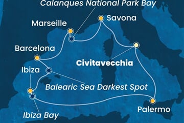 Costa Smeralda - Itálie, Francie, Španělsko (z Civitavecchie)
