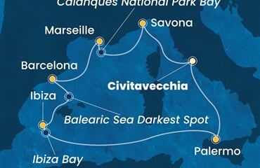 Costa Smeralda - Itálie, Francie, Španělsko (z Civitavecchie)