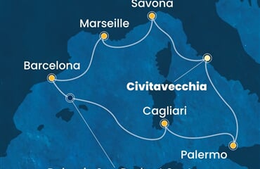 Costa Smeralda - Itálie, Francie, Španělsko (z Civitavecchie)