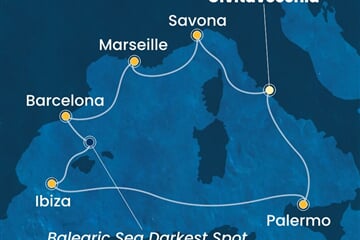 Costa Smeralda - Itálie, Francie, Španělsko (z Civitavecchie)