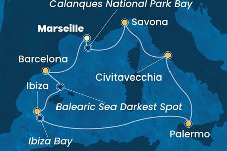 Costa Smeralda - Francie, Španělsko, Itálie (z Marseille)