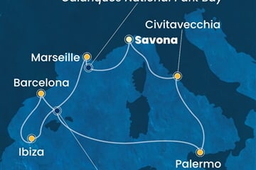 Costa Smeralda - Itálie, Francie, Španělsko (ze Savony)