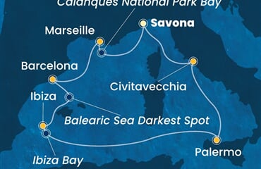 Costa Smeralda - Itálie, Francie, Španělsko (ze Savony)