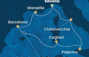Costa Smeralda - Itálie, Francie, Španělsko (ze Savony)