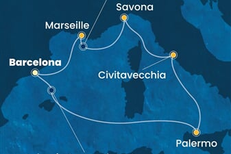 Costa Smeralda - Španělsko, Itálie, Francie (z Barcelony)