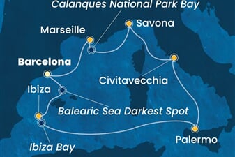 Costa Smeralda - Španělsko, Itálie, Francie (z Barcelony)