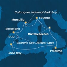 Costa Smeralda - Itálie, Francie, Španělsko (z Civitavecchie)