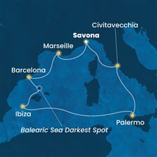 Costa Smeralda - Itálie, Francie, Španělsko (ze Savony)