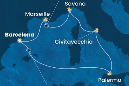 Costa Smeralda - Španělsko, Itálie, Francie (z Barcelony)