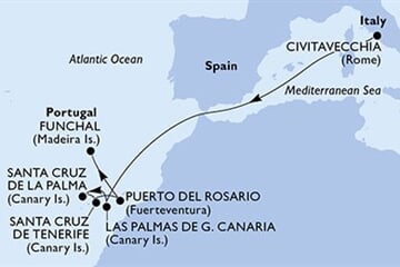 MSC Fantasia - Itálie, Španělsko, Portugalsko (z Civitavecchie)