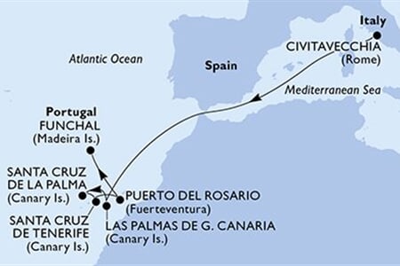 MSC FANTASIA - Olaszország, Spanyolország, Portúgalia (a Civitavecchia-ből)