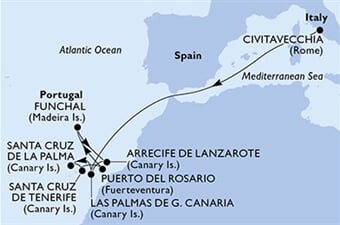 MSC Fantasia - Itálie, Španělsko, Portugalsko (z Civitavecchie)