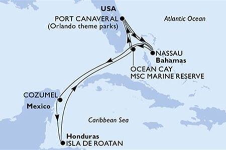 MSC Seashore - USA, Bahamy, Mexiko, Honduras (z Port Canaveralu)