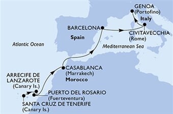 MSC Musica - Španělsko, Maroko, Itálie (Santa Cruz de Tenerife)