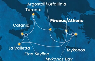 Costa Fascinosa - Řecko, Malta, Itálie (z Pirea)