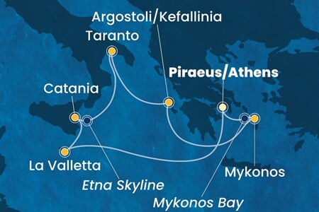 Costa Fascinosa - Řecko, Malta, Itálie (z Pirea)
