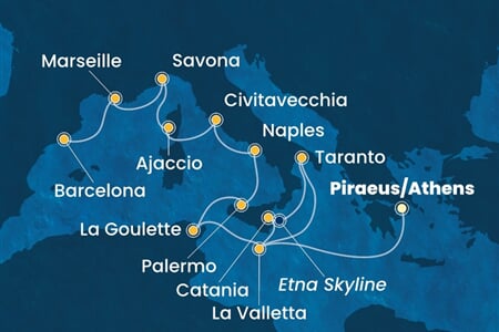 Costa Fascinosa - Řecko, Malta, Itálie, Tunisko, Francie, ... (z Pirea)