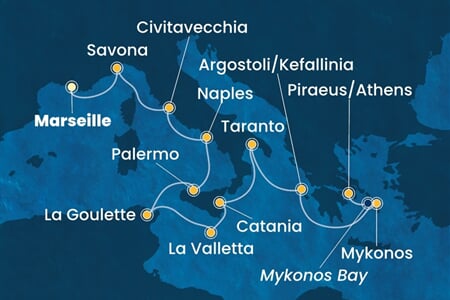 Costa Fascinosa - Francie, Itálie, Tunisko, Malta, Řecko (z Marseille)