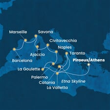Costa Fascinosa - Řecko, Malta, Itálie, Tunisko, Francie, ... (z Pirea)