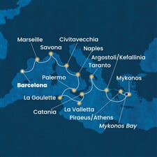 Costa Fascinosa - Španělsko, Francie, Itálie, Tunisko, Malta, ... (z Barcelony)