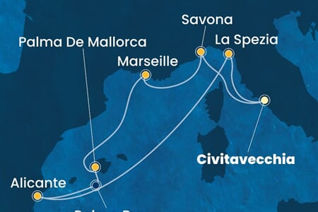 Costa Pacifica - Itálie, Francie, Španělsko (z Civitavecchie)