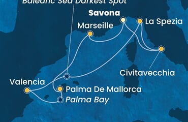 Costa Pacifica - Itálie, Francie, Španělsko (ze Savony)