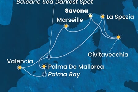 Costa Pacifica - Itálie, Francie, Španělsko (ze Savony)