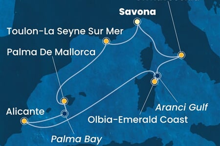 Costa Pacifica - Itálie, Španělsko (ze Savony)
