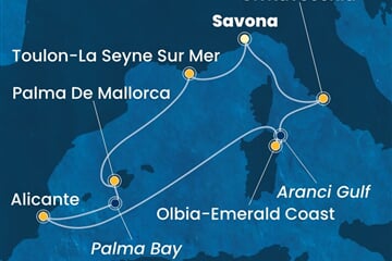 Costa Pacifica - Itálie, Francie, Španělsko (ze Savony)