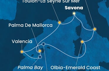 Costa Pacifica - Itálie, Francie, Španělsko (ze Savony)