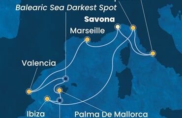 Costa Pacifica - Itálie, Francie, Španělsko (ze Savony)