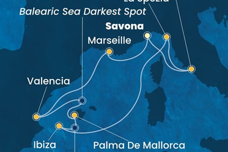Costa Pacifica - Itálie, Francie, Španělsko (ze Savony)