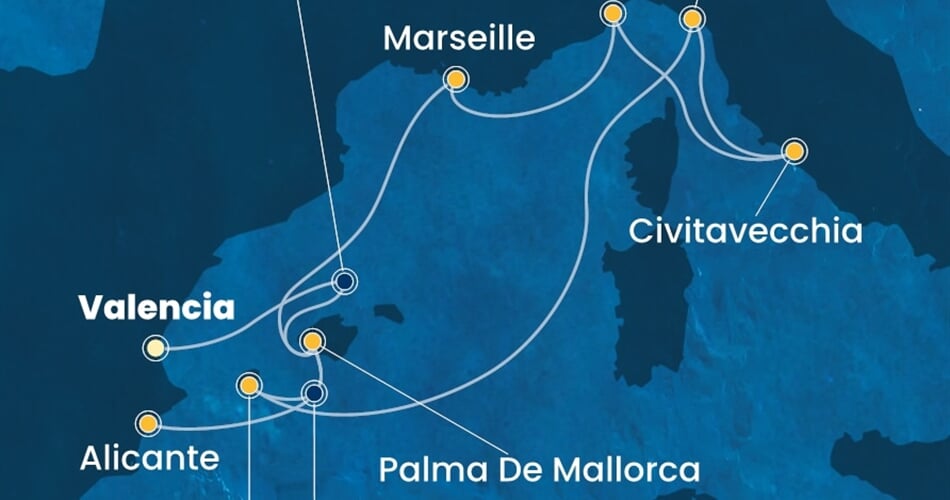 Trasa plavby CPA-VLC09A09