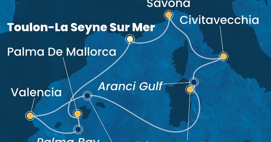 Trasa plavby CPA-YNE07A17