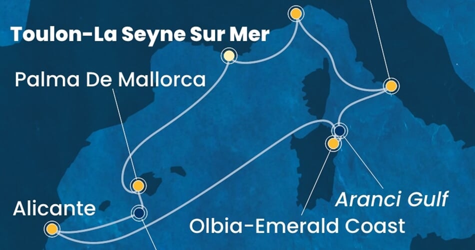 Trasa plavby CPA-YNE07A1A