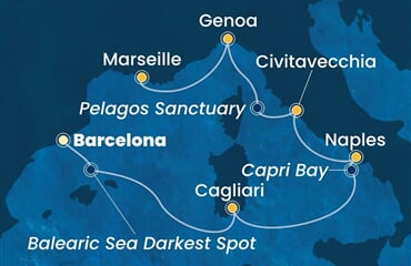 Costa Smeralda - Španělsko, Itálie, Francie (z Barcelony)