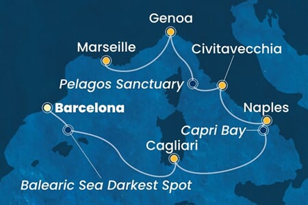 Costa Smeralda - Španělsko, Itálie, Francie (z Barcelony)