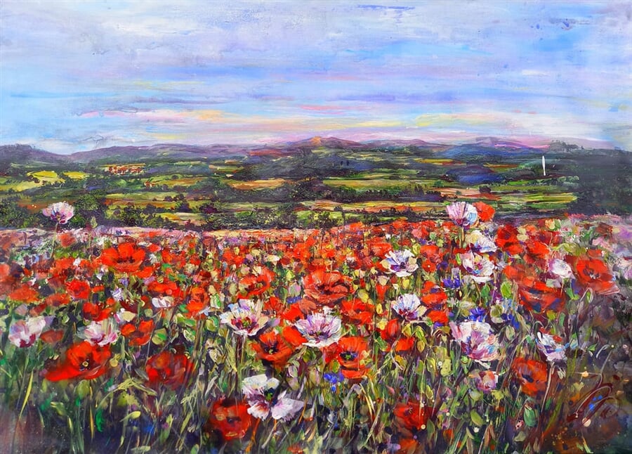 KRAJINA S MAKY 70 x 100 cm 26.000 Kc ATELIER S DUSI Jarka Papezova