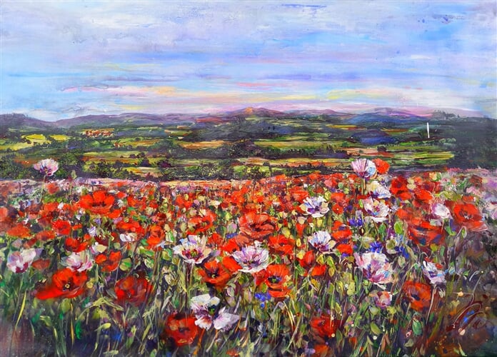 KRAJINA S MAKY 70 x 100 cm 26.000 Kc ATELIER S DUSI Jarka Papezova