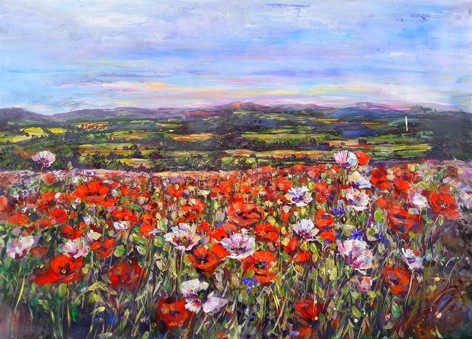 KRAJINA S MAKY 70 x 100 cm 26.000 Kc ATELIER S DUSI Jarka Papezova