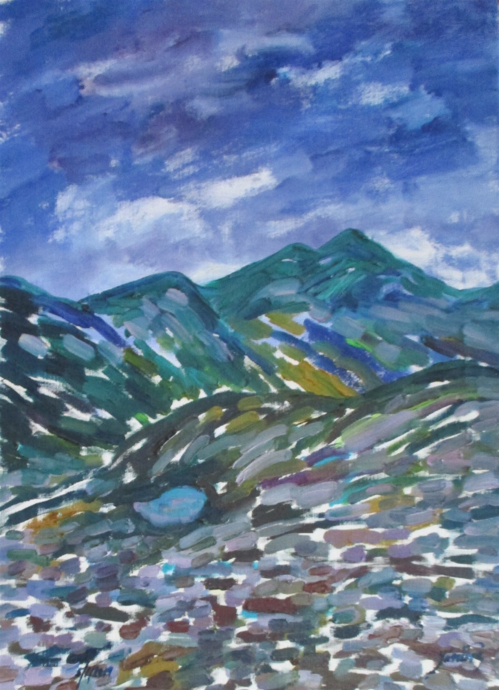 Jaroslava Jáněová: Jamnická dolina a Vyšné Jamnické pleso, Západní Tatry, 70 × 50 cm