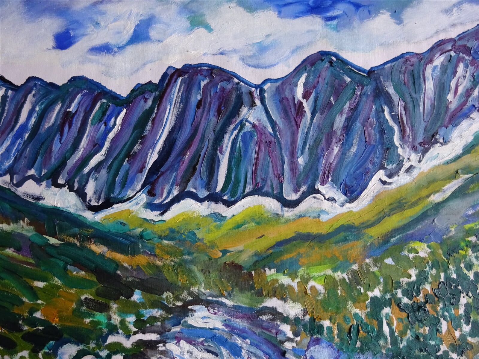Jaroslava Jáněová: Javorová dolina, Malý Javorový štít, Vysoké Tatry, 50 × 50 cm